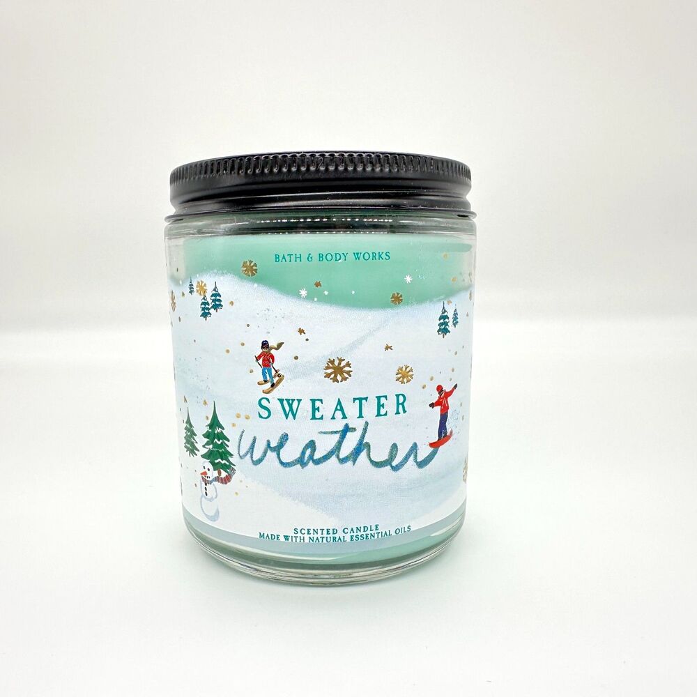 Bath & Body Works Sweater Weather 7oz Single Wick Candle New